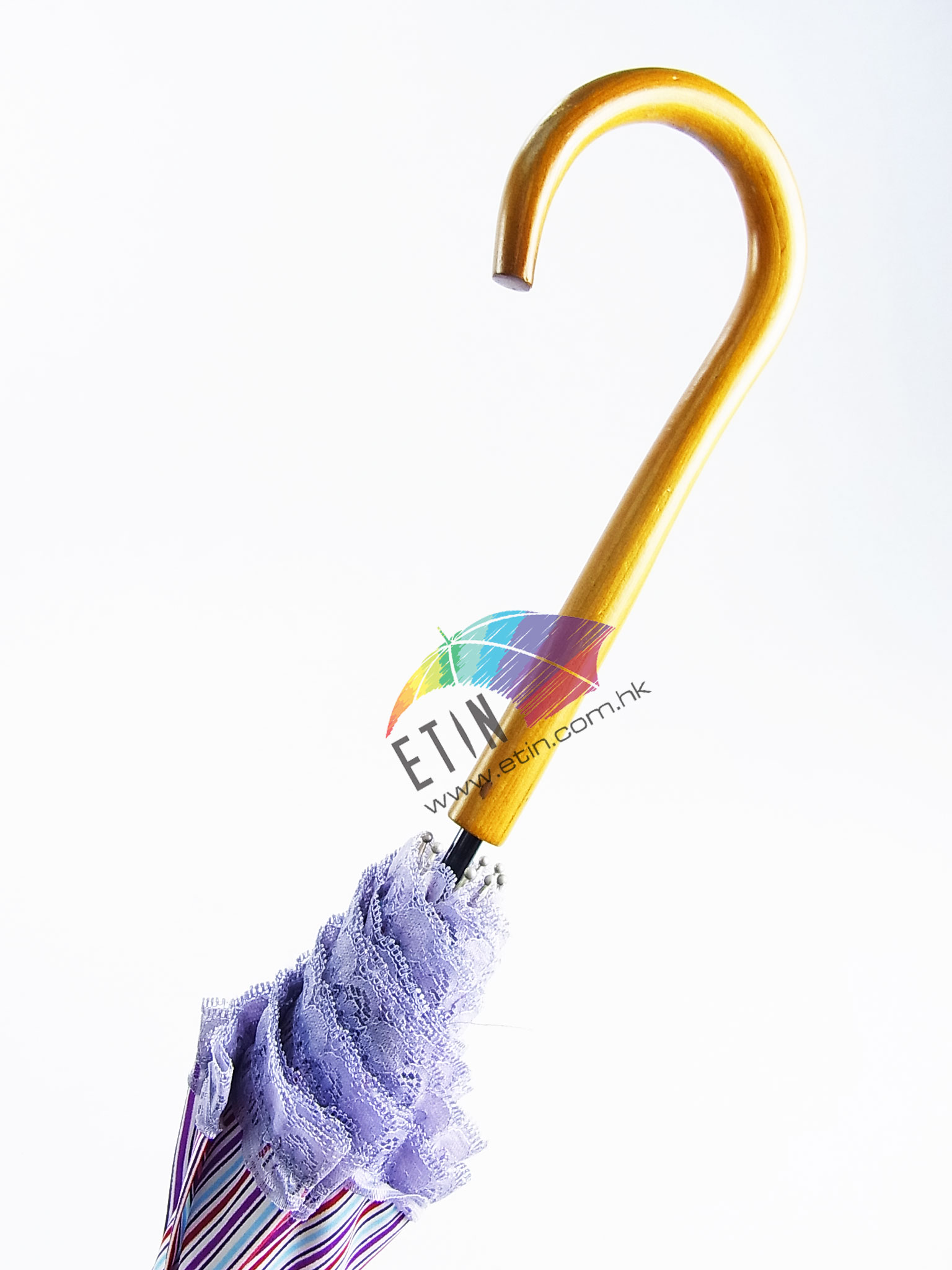 Etin beautiful strip and lace lady umbrella A037