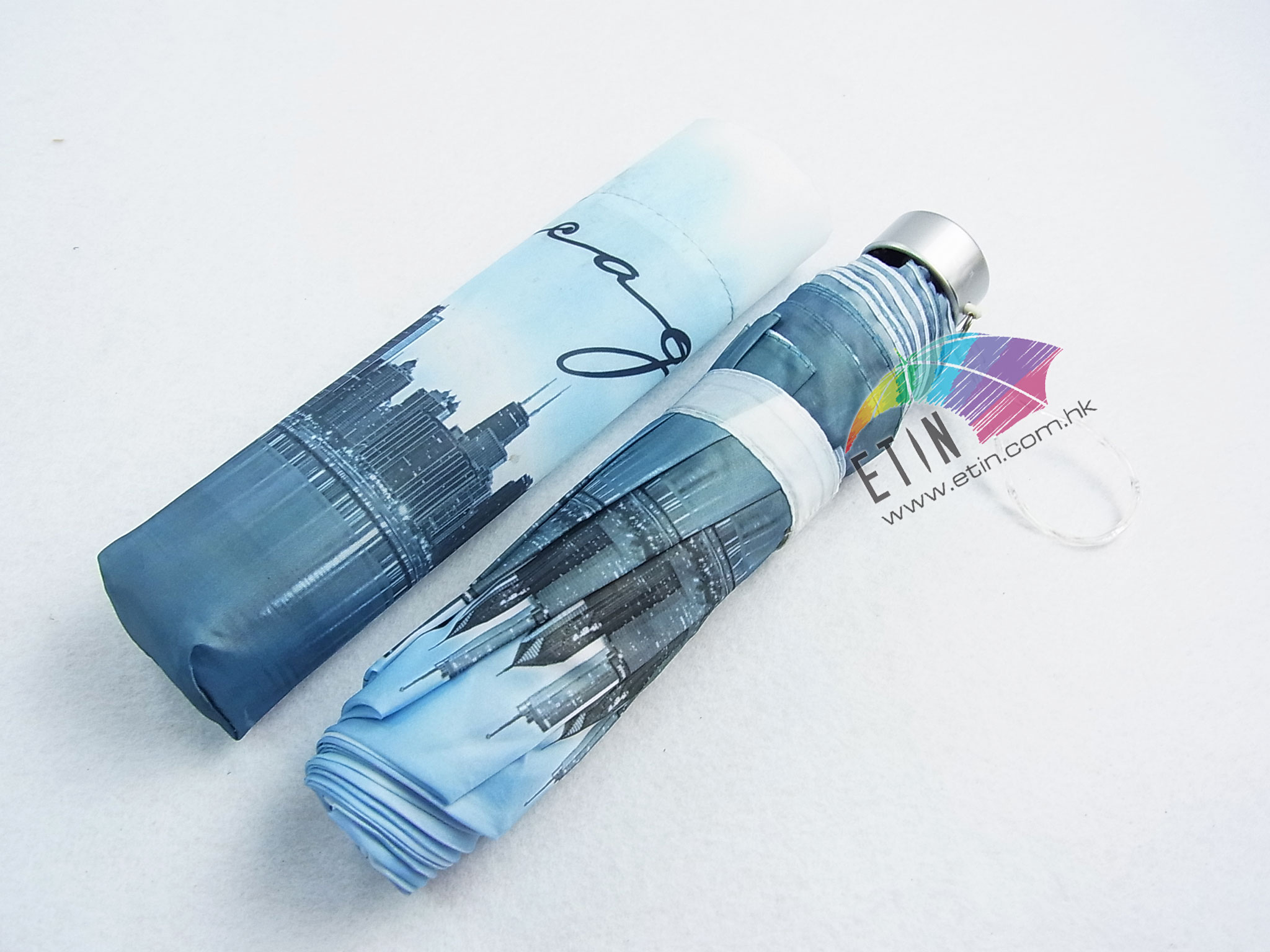 Etin Full building image printed umbrella B022